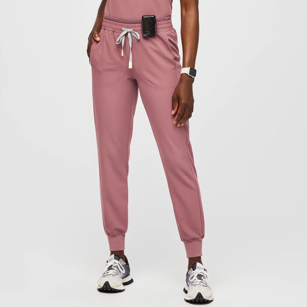 Figs Mari Double Lined Waistband Skinny Jogger Scrub Pants Mauve PO# 2627 Sz XS